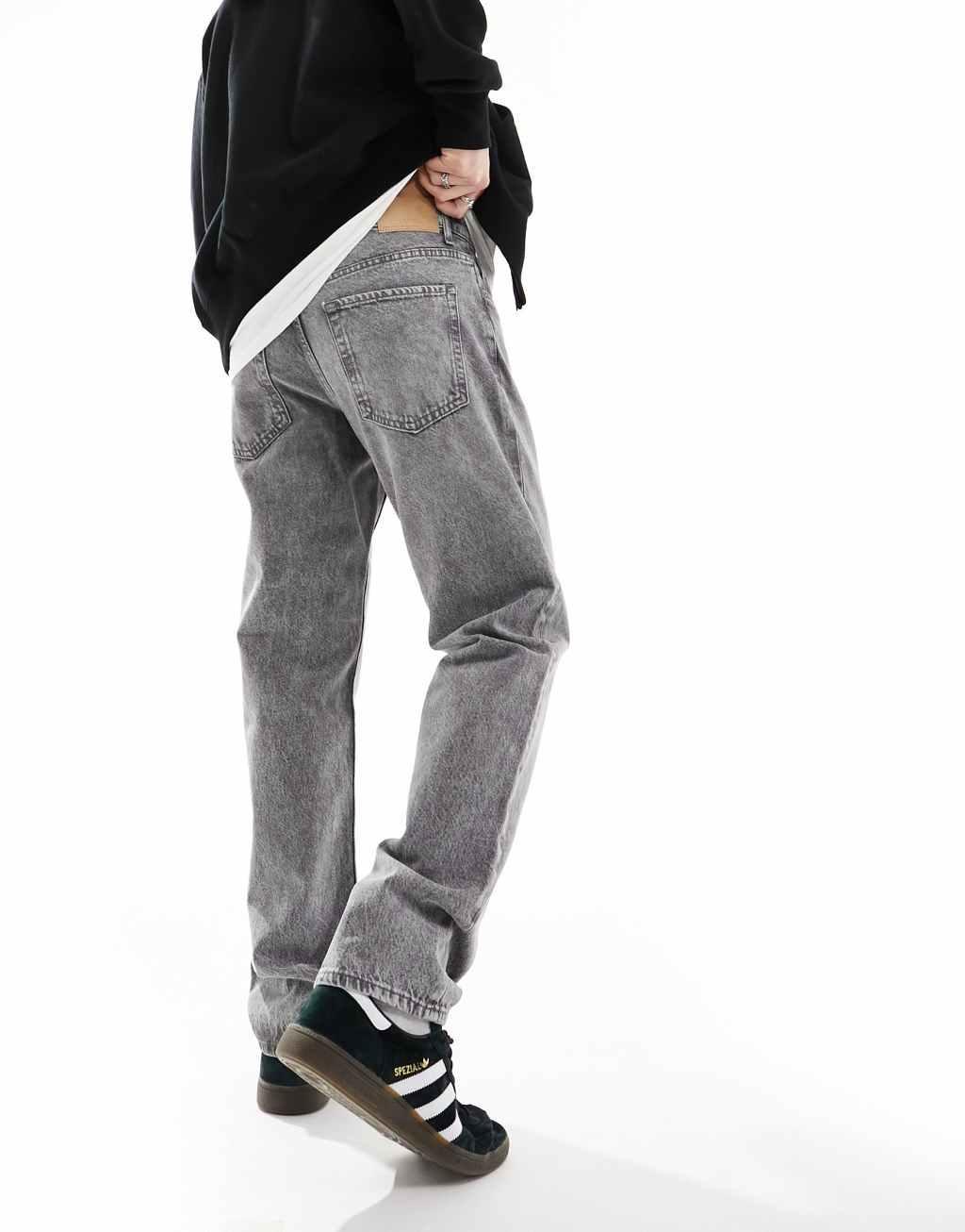 ONLY & SONS edge straight fit jeans in washed gray Product Image