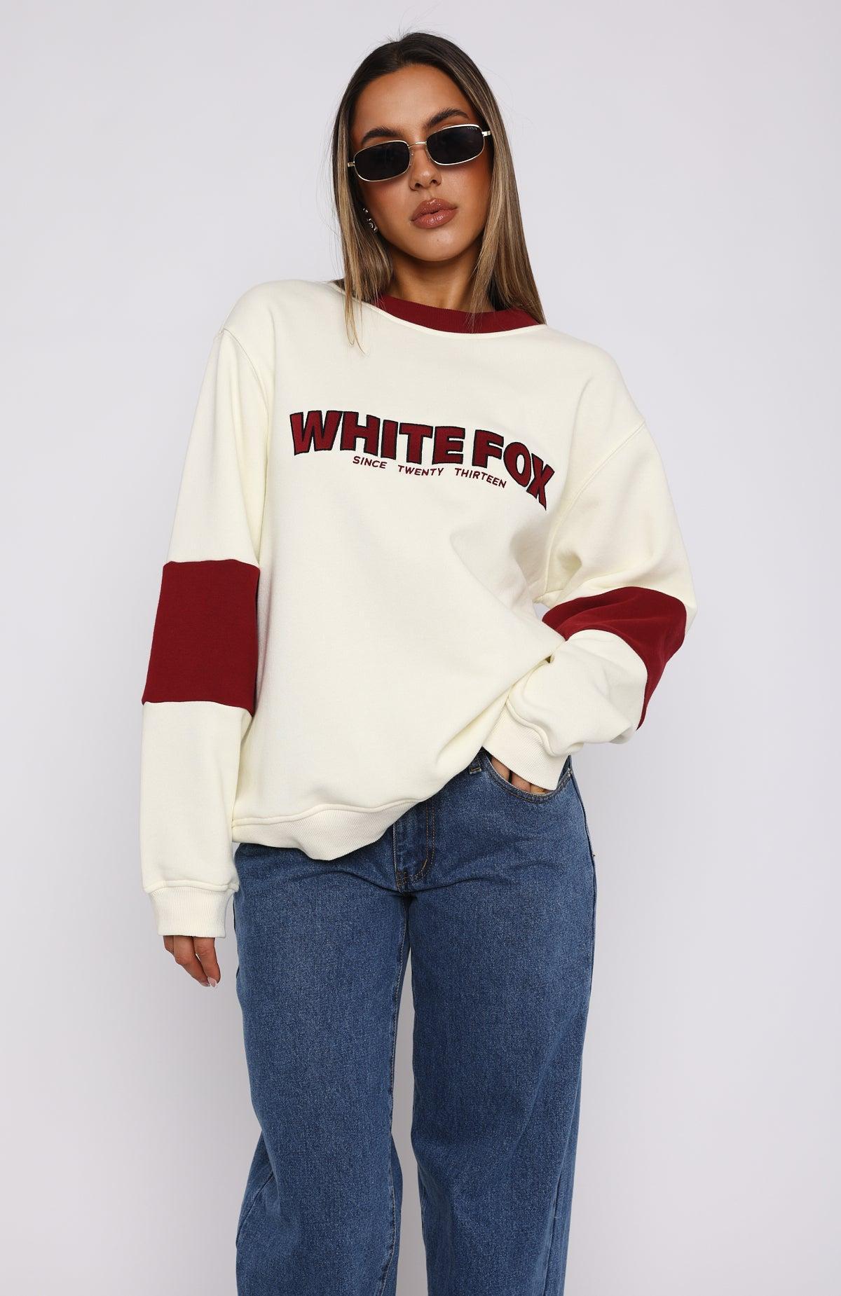 Let It Be Known Oversized Sweater Cream/Red Product Image