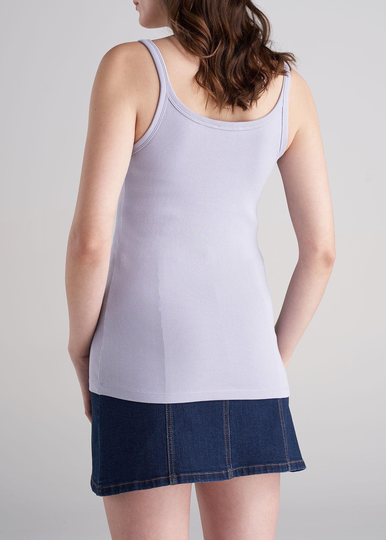 Ribbed Tank in Lilac - Women's Tall Tank Tops Product Image