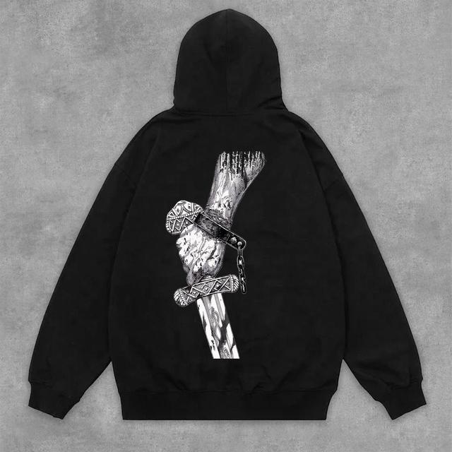 Vinland Saga Graphic Print Side Pockets Hoodie Product Image