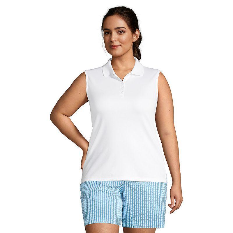 Plus Size Lands End Sleeveless Supima Cotton Polo Top, Womens Product Image