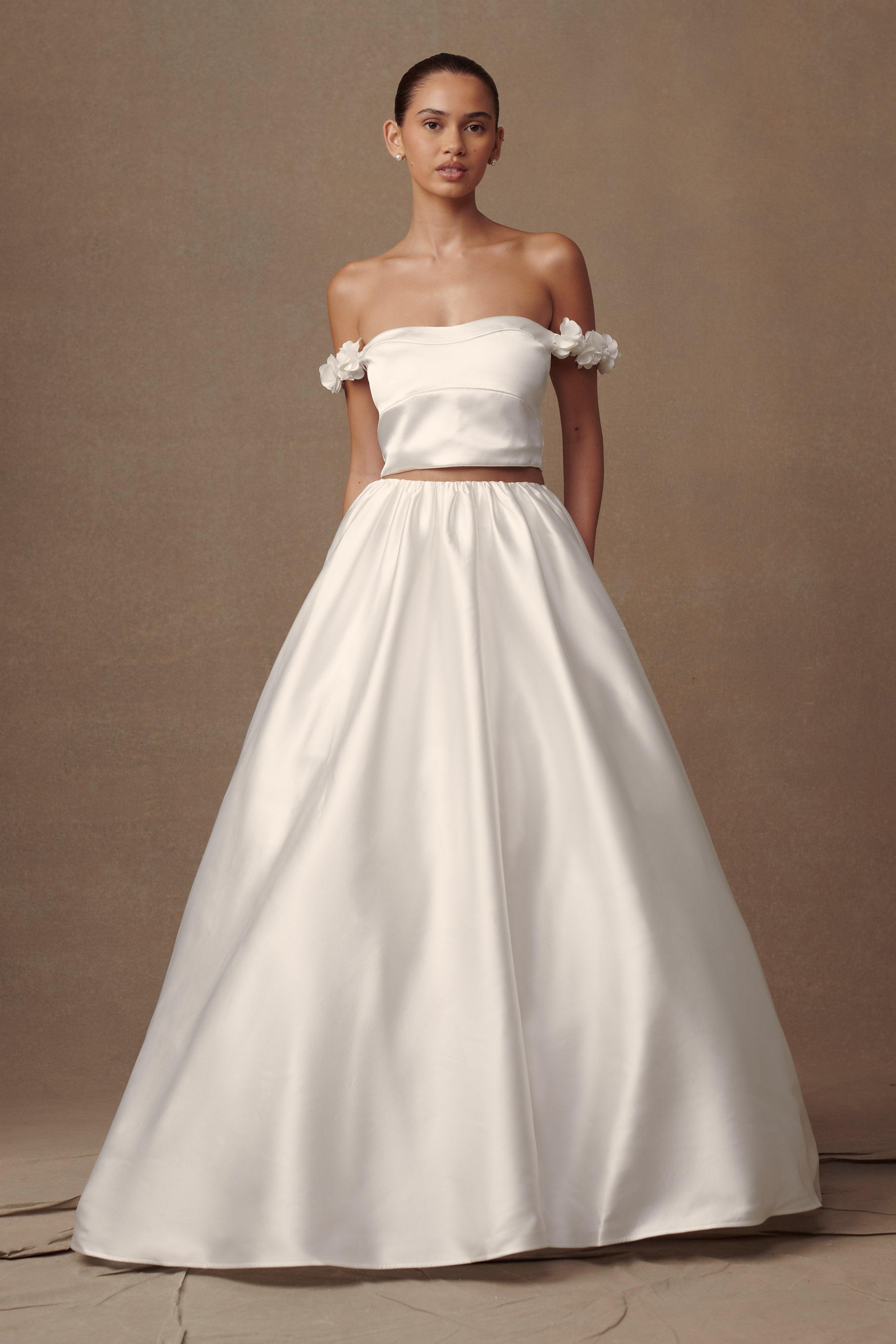 Kelsey Satin Maxi Skirt - White Product Image