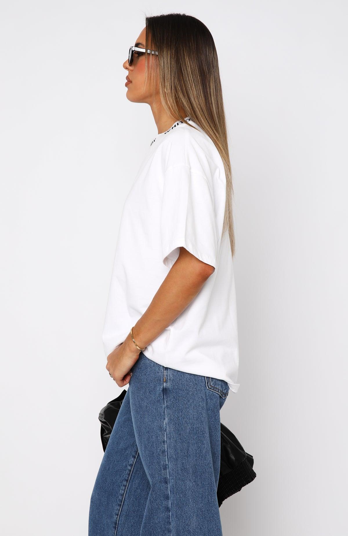 Just Be Free Oversized Tee White Product Image