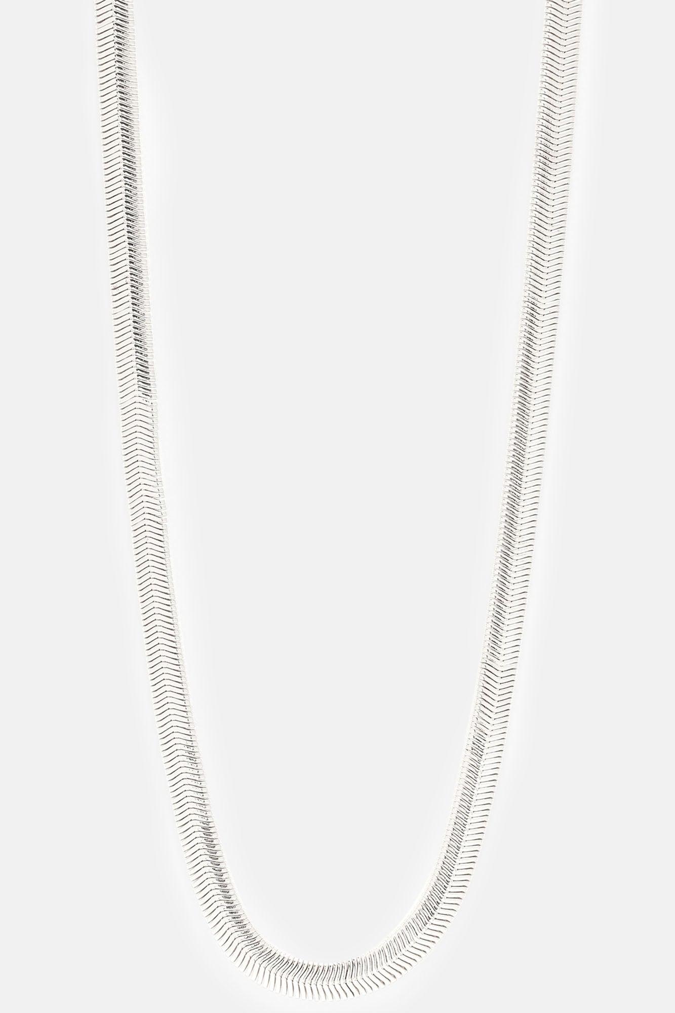 Flat Coil Chain Necklace - Silver Product Image