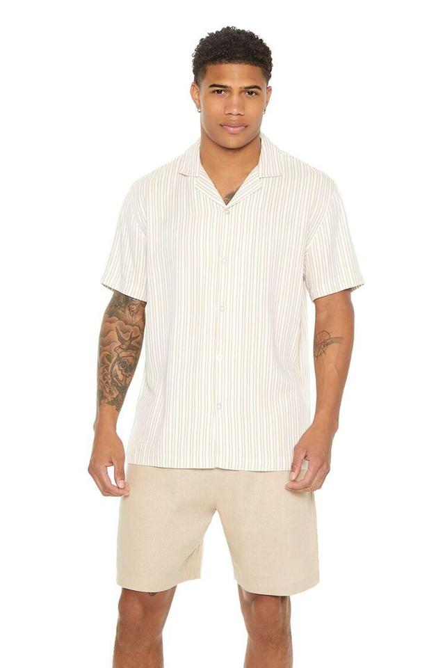 Striped Cuban-Collar Shirt | Forever 21 Product Image