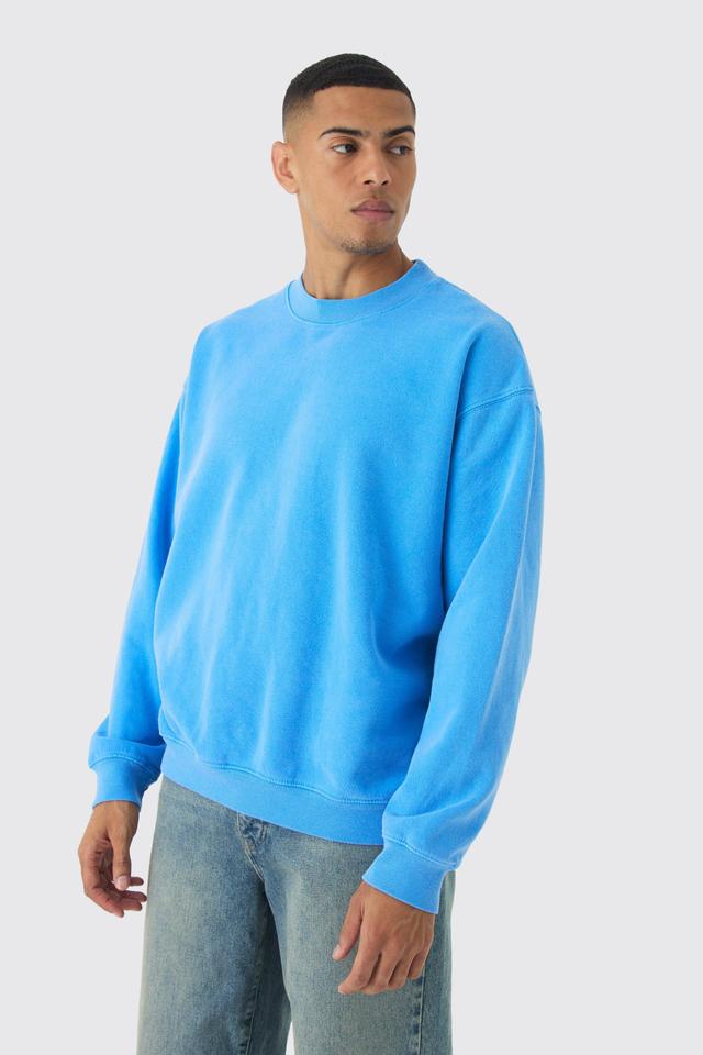 Oversized Extended Neck Washed Sweatshirt | boohooMAN USA Product Image