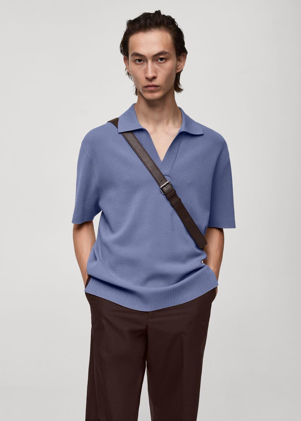 Mango Mens Knitted Polo Shirt Product Image