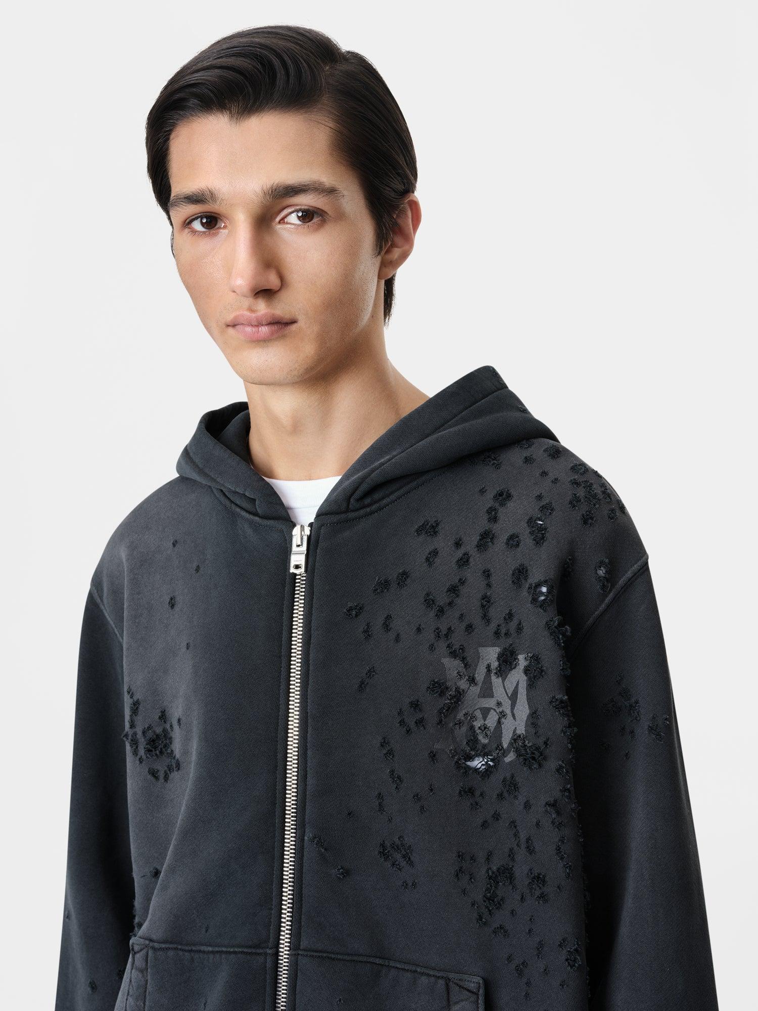 MA LOGO SHOTGUN ZIP HOODIE - Faded Black Male Product Image