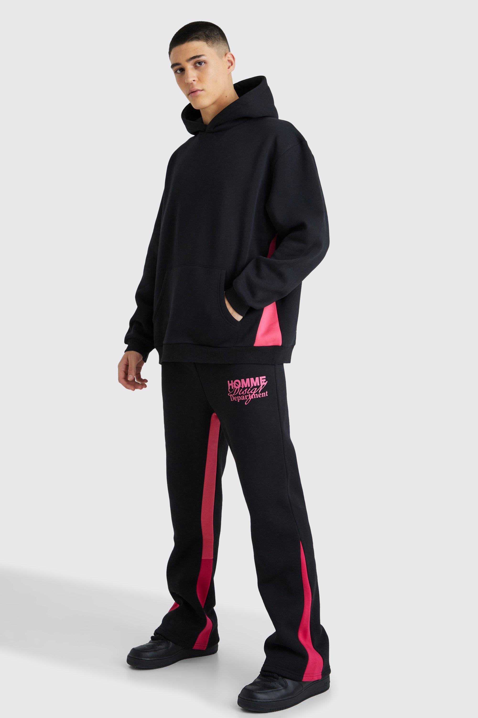 Mens Black Homme Oversized Gusset Tracksuit, Black Product Image