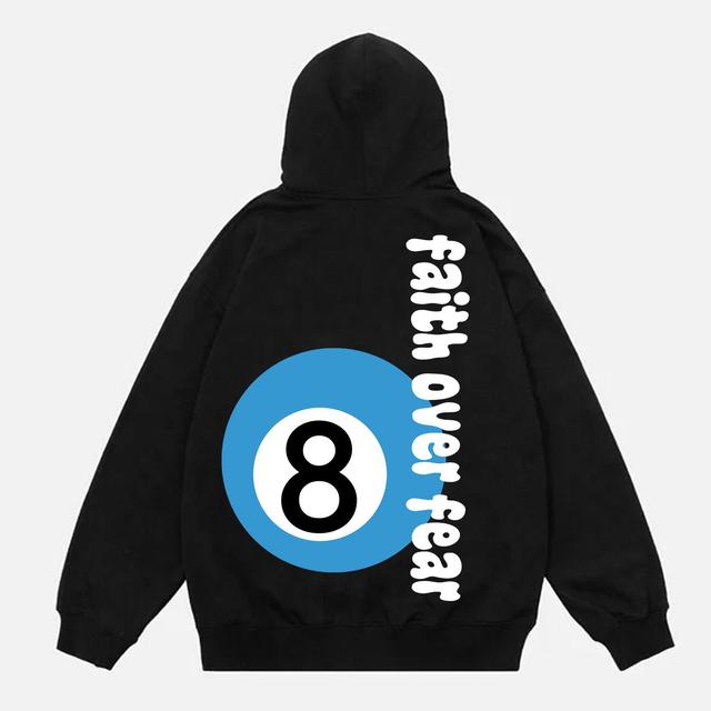 Sopula Men's Casual 8 Ball Print Oversized Hoodie Product Image