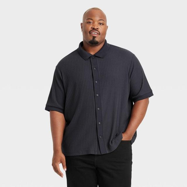 Mens Big & Tall Short Sleeve Full Button Polo Shirt - Goodfellow & Co Dark 4XL Product Image