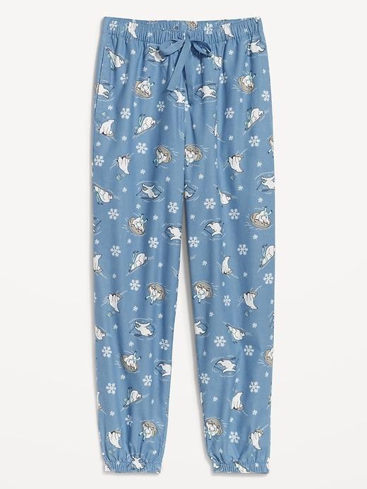 High-Waisted Flannel Pajama Joggers Product Image