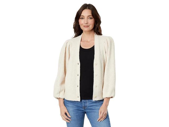 Lilla P Puff Sleeve Cardigan Sweater (Coconut) Women's Clothing Product Image