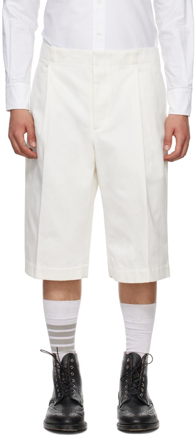 White Unconstructed Shorts In 100 White Product Image