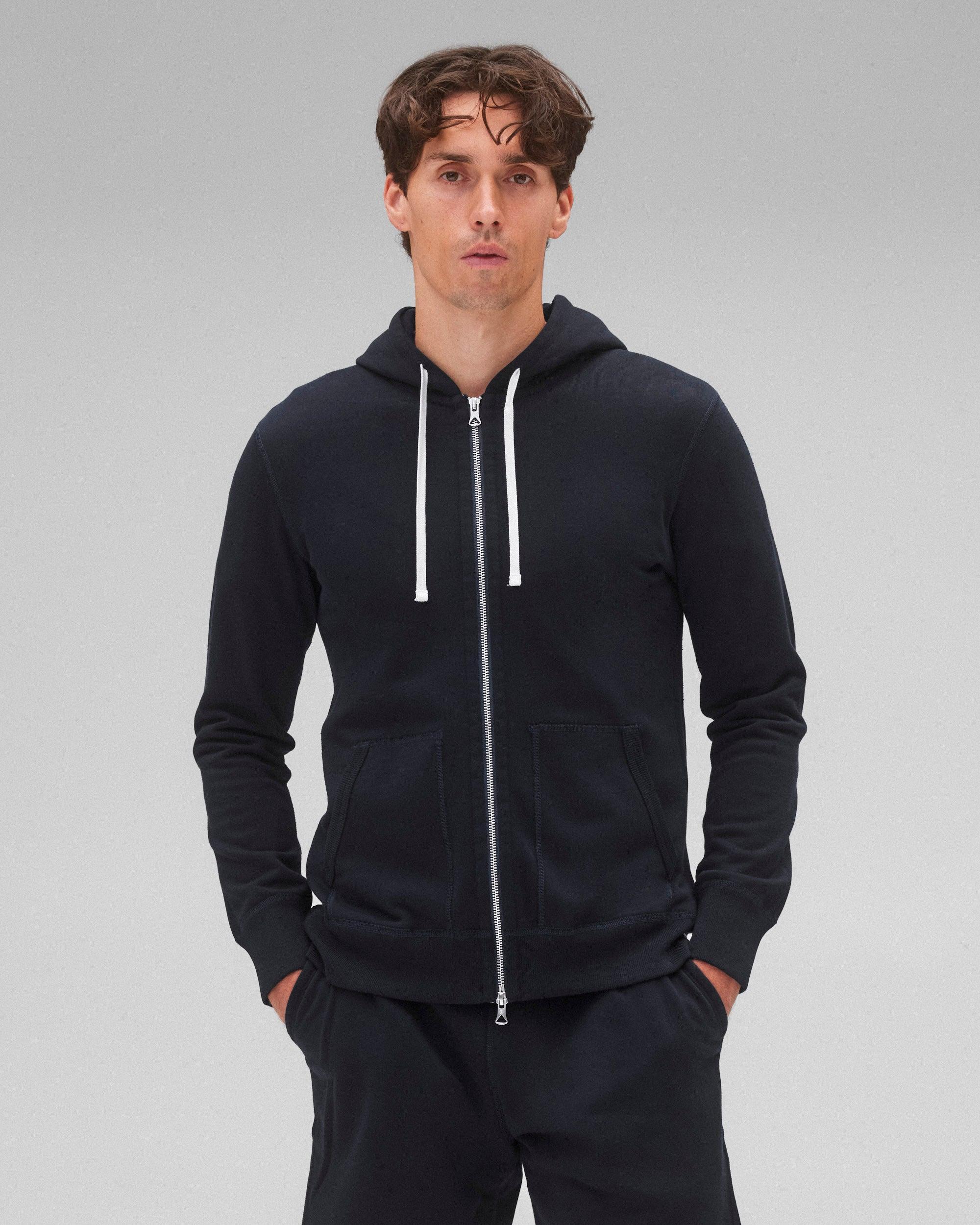 Midweight Terry Slim Zip Hoodie Male Product Image