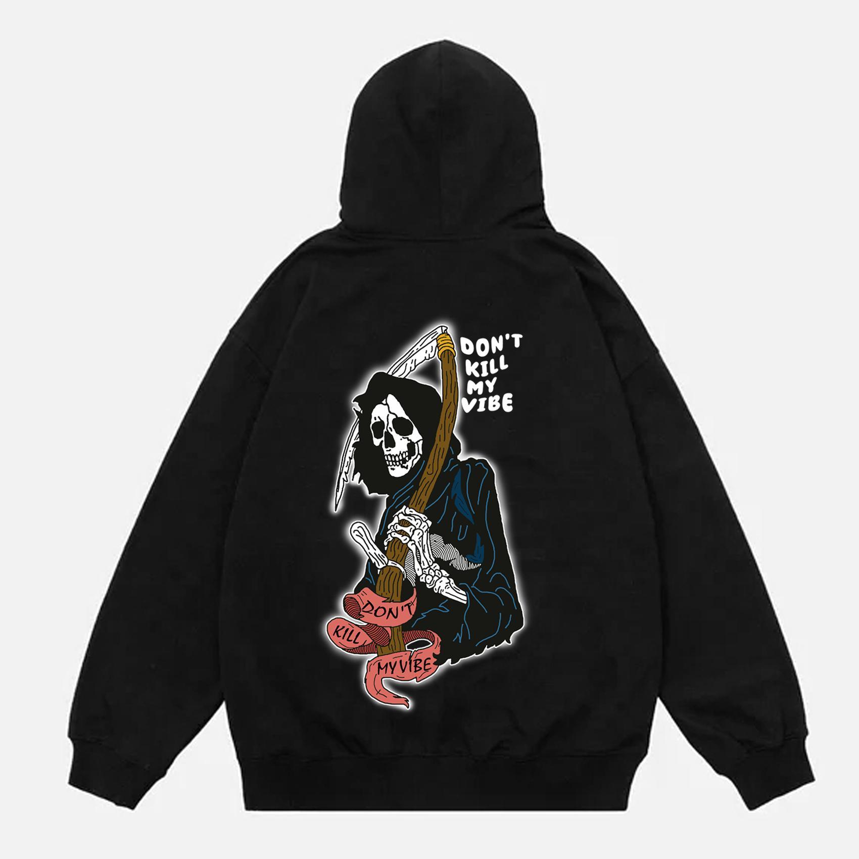 Sopula Fashion Don't Kill My Vibe Graphic Oversized Pocket Hoodie Product Image