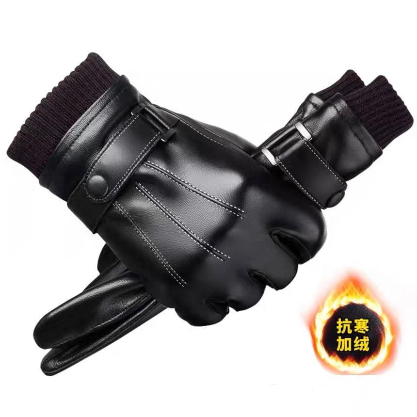 Faux Leather Gloves Product Image