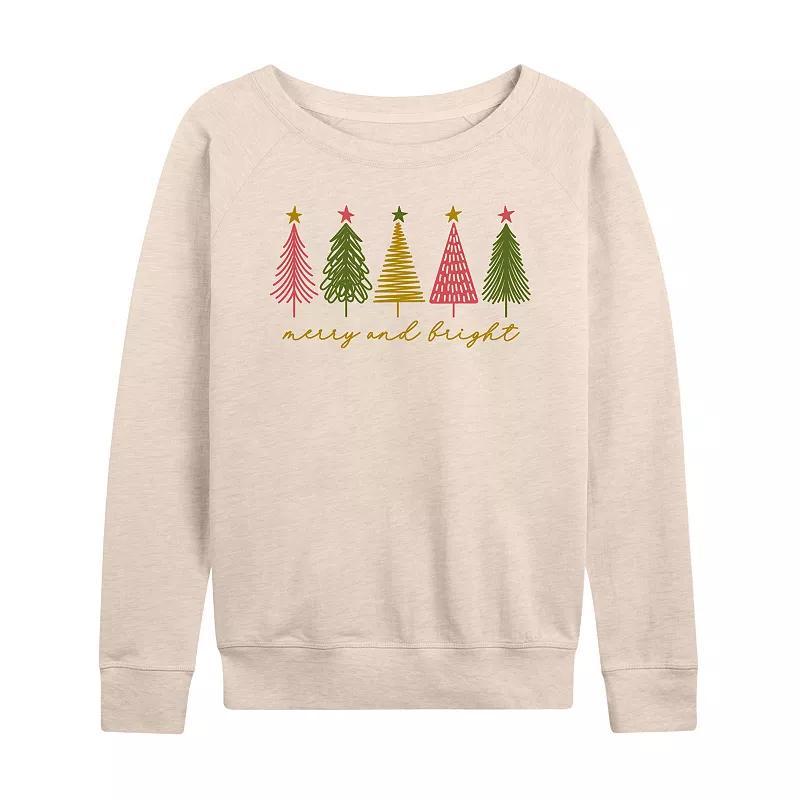 Womens Merry & Bright Christmas Lightweight French Terry Sweatshirt Product Image