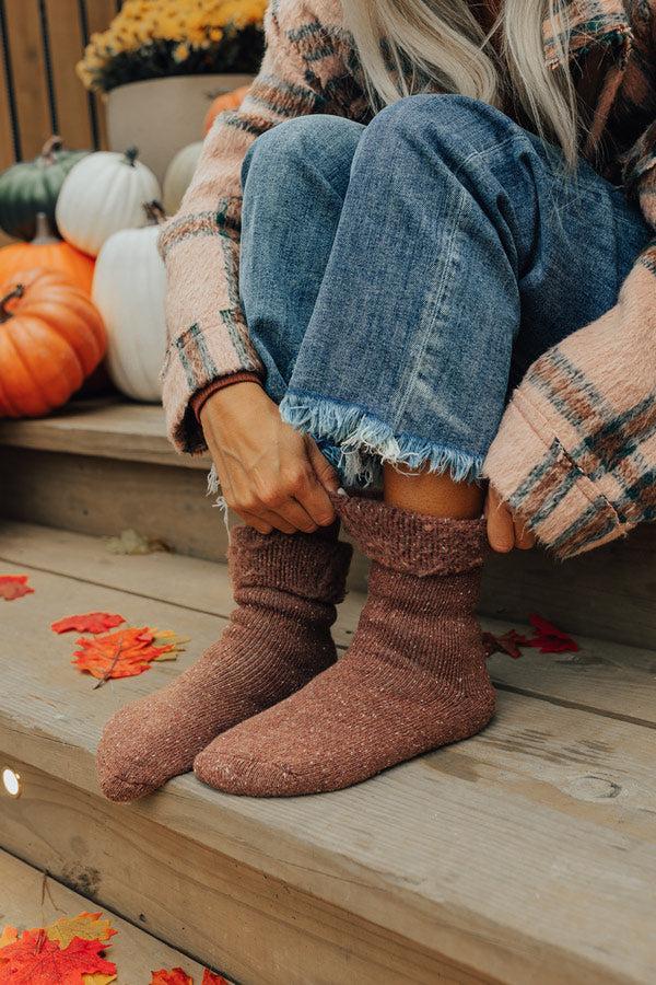 Autumn Charm Knit Socks In Rustic Rose Product Image