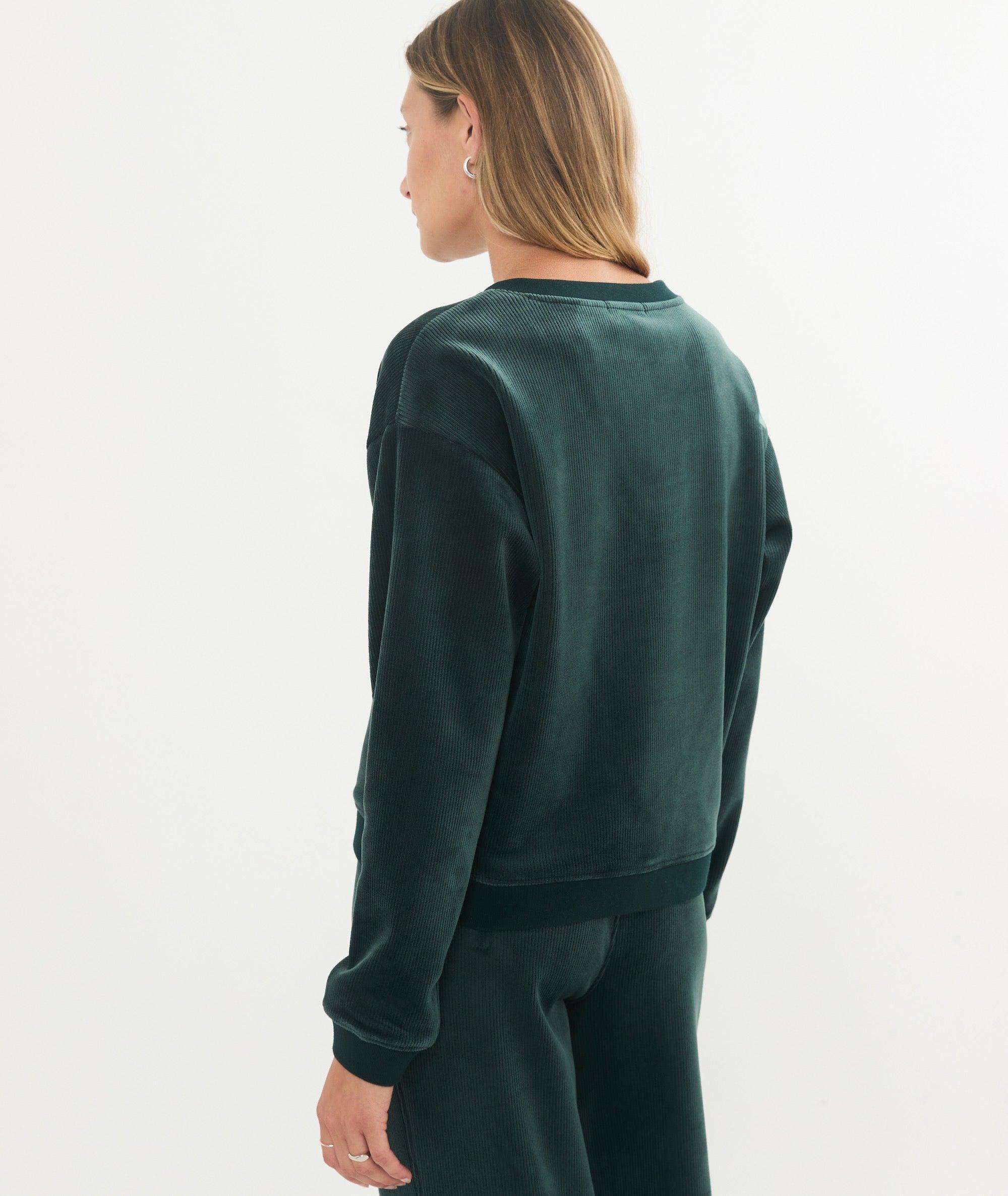 Cord Velour V-Neck Sweatshirt Product Image