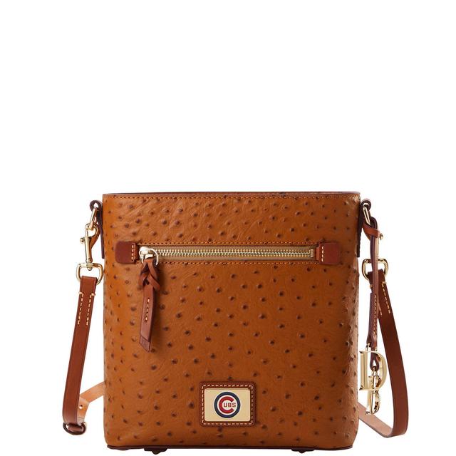 Dooney & Bourke Womens MLB Cubs Zip Crossbody Coated Cotton Shoulder Bag in Caramel Product Image