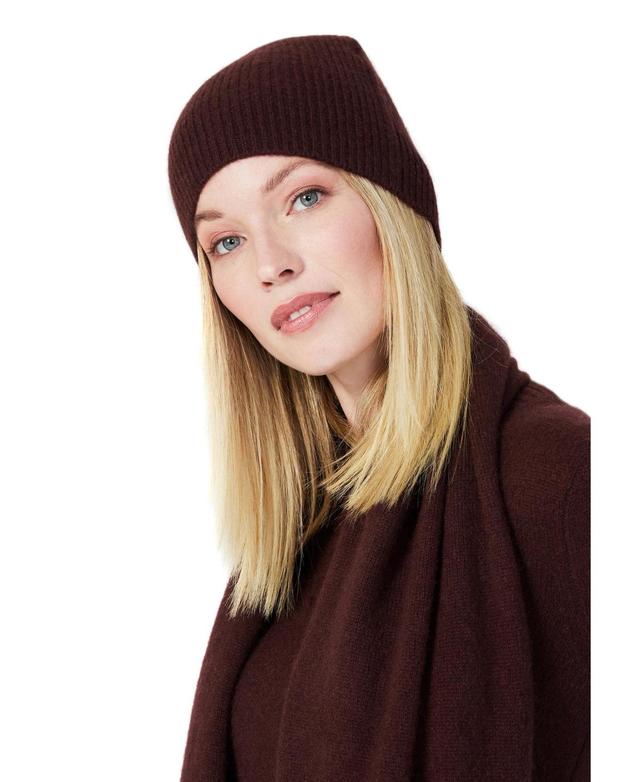 Style Republic Womens 100% Pure Cashmere Fully Ribbed Beanie Product Image