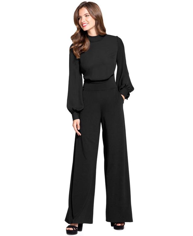 Hotsquash London Womens Blouson Sleeve Wide Leg Jumpsuit Product Image