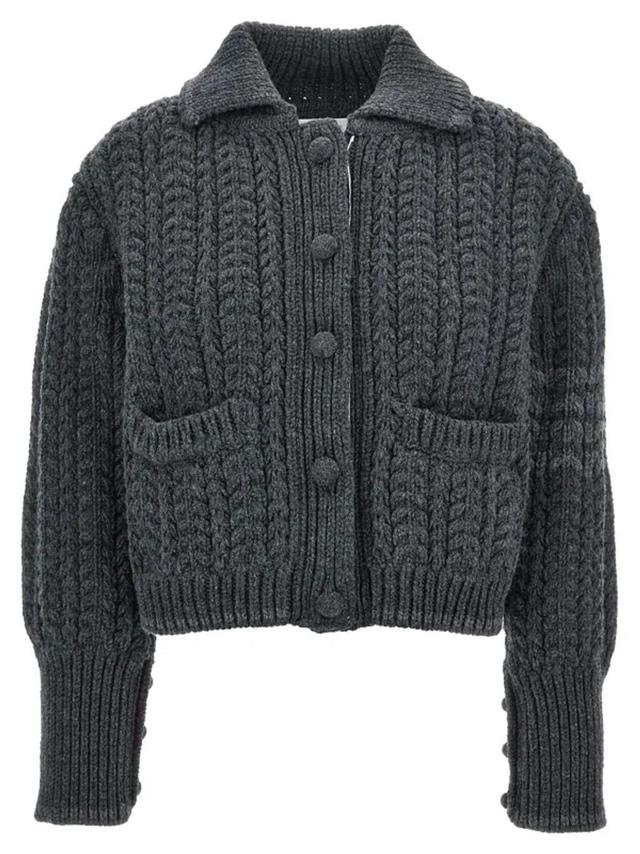 'chunky Links' Cardigan In Gray Product Image