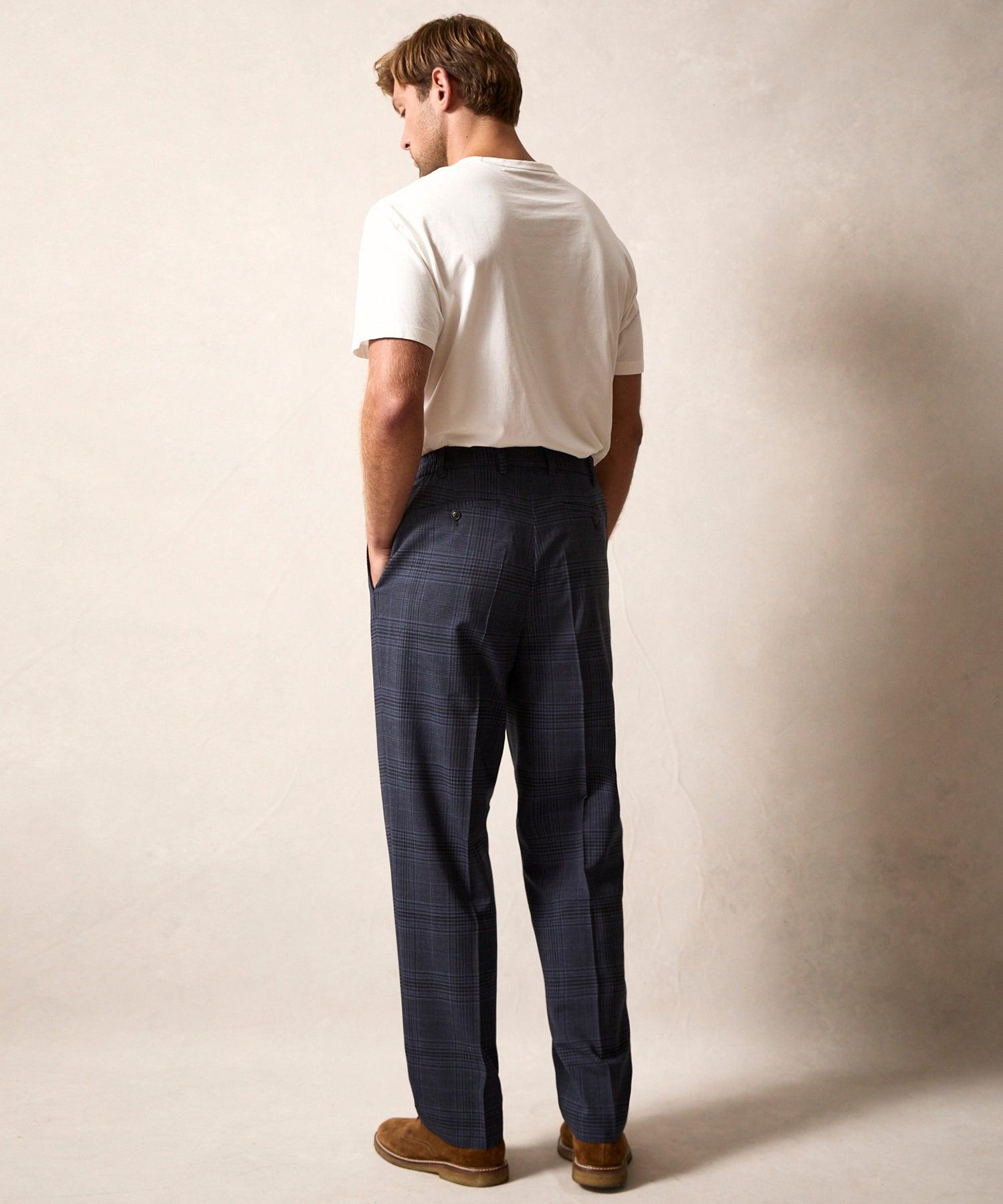 Italian Wool Side Elastic Trouser Glen Plaid Product Image