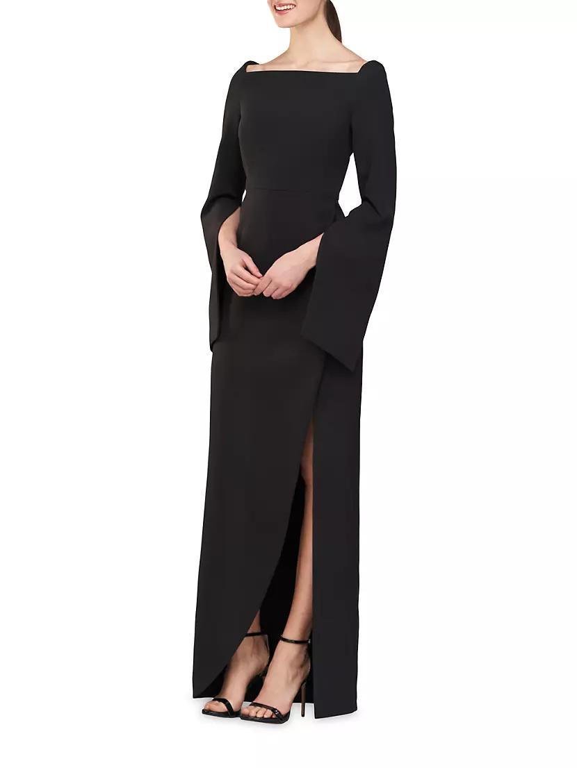 Katerina Crepe Split-Sleeve Gown Product Image