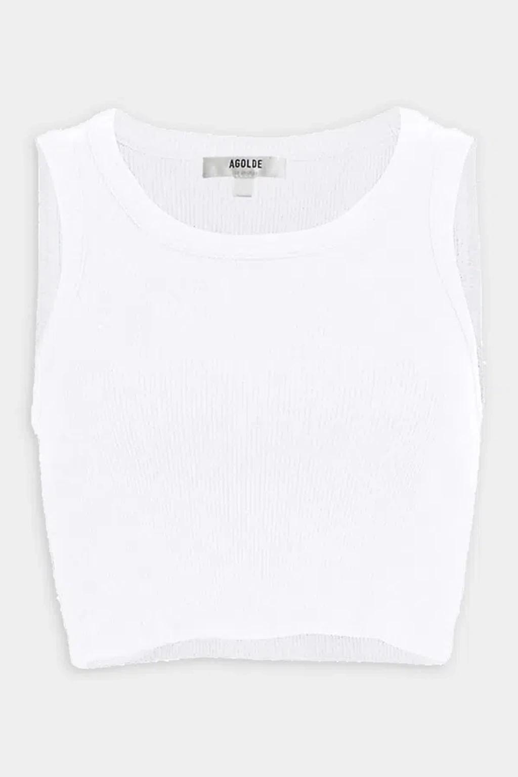 Poppy Cotton-blend Cropped Tank Top In White Product Image