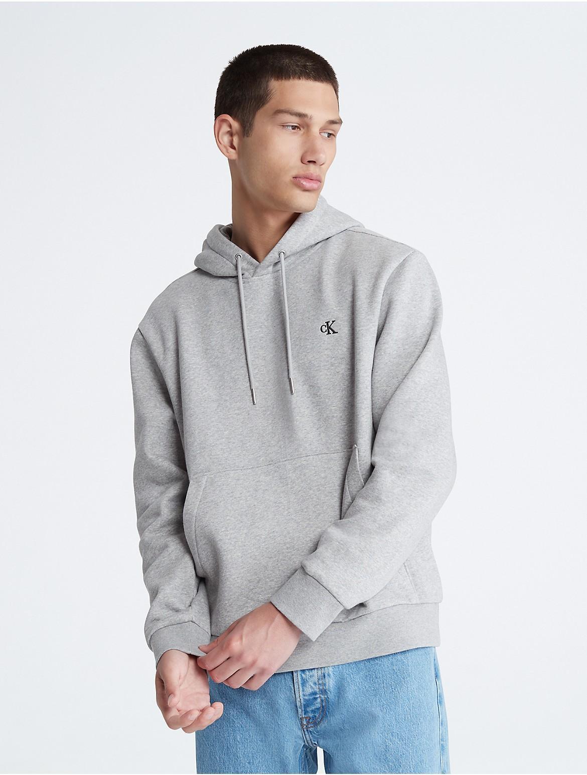 Calvin Klein Mens Archive Logo Fleece Drawstring Hoodie - Grey - XXL Product Image