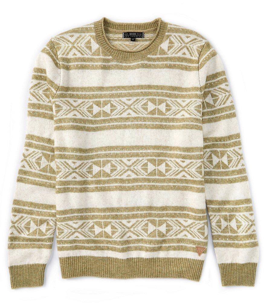 Guess Ezekiel Long Sleeve Jacquard Sweater Product Image