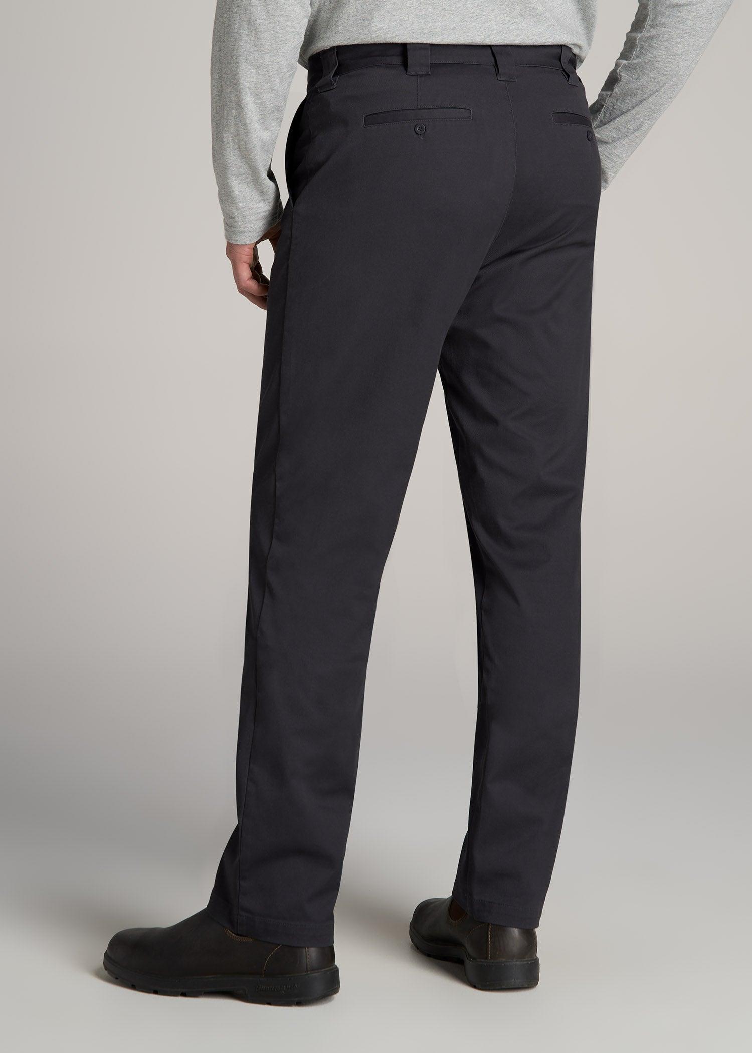 LJ&S Stretch Twill STRAIGHT-LEG Work Pants for Tall Men in Asphalt Product Image