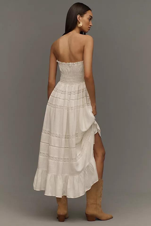 Maeve Strapless Smocked Midi Dress Product Image