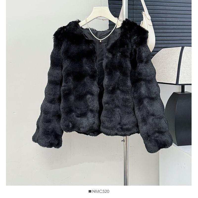 Open-Front Faux-Fur Jacket Product Image