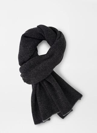 Peter Millar Mens English Rib Cashmere Scarf | Color: Dark Grey | Size: OS Product Image