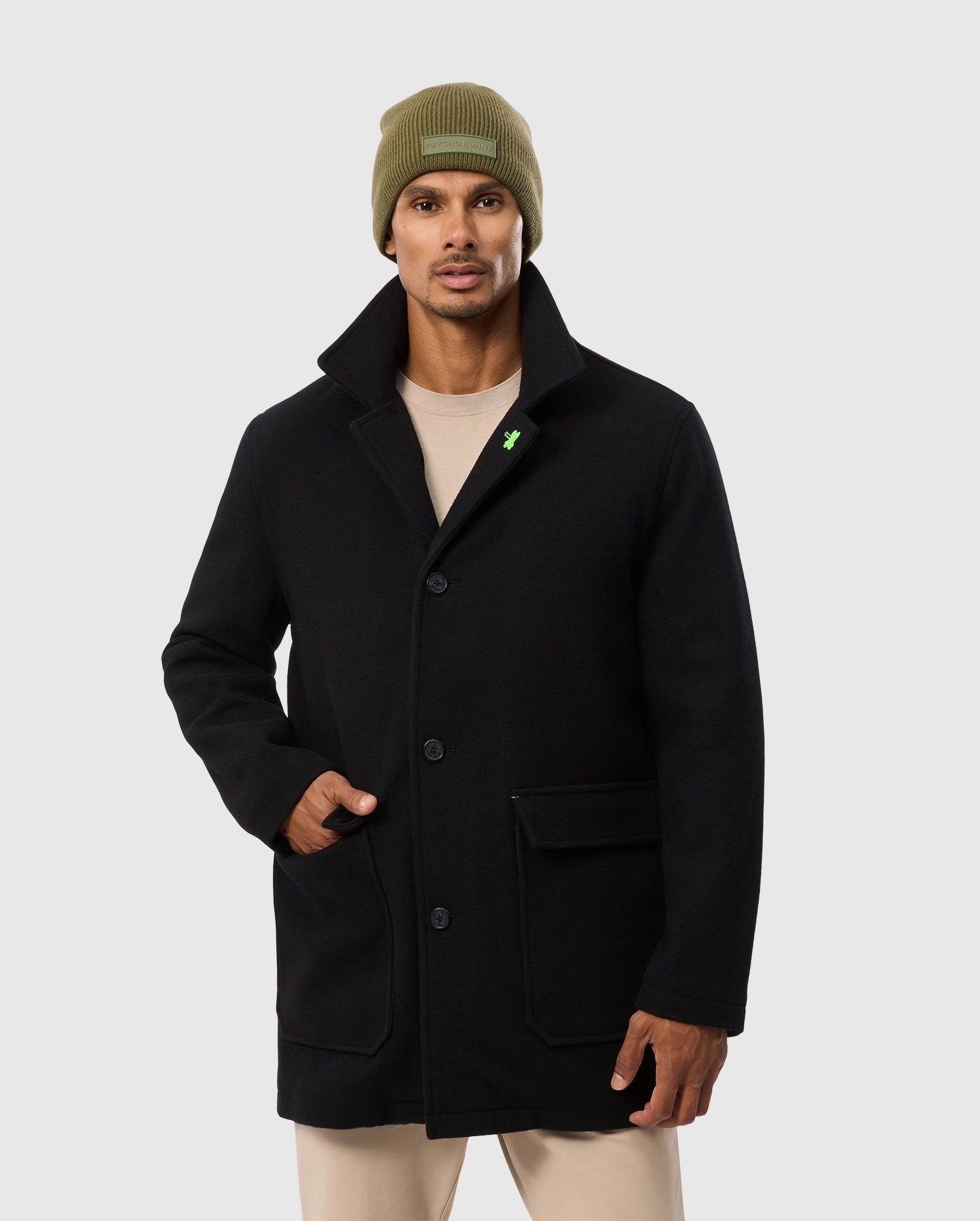 Mens Stafford Wool Blend Coat 001 BLACK / S Product Image