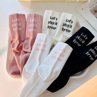 Lettering Crew Socks Product Image