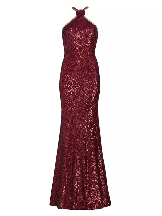 Sequined Halterneck Gown Product Image