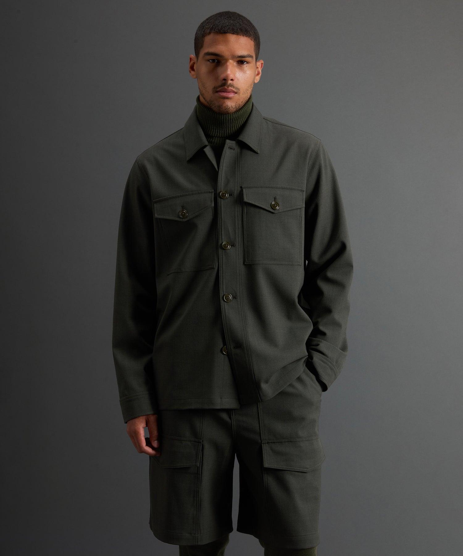 Todd Snyder X Woolrich Twill Camp Shirt in Olive Product Image