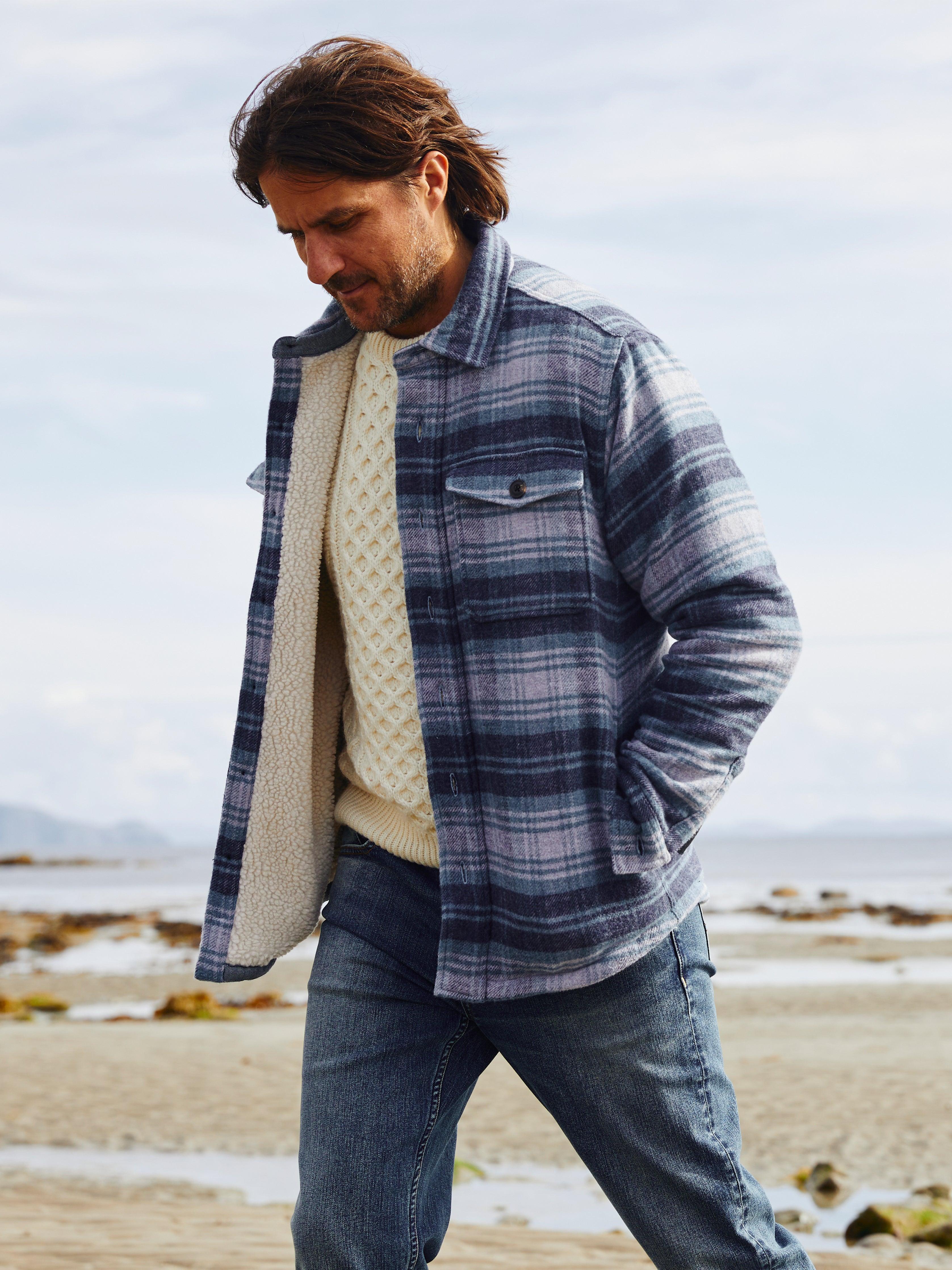 High Pile Fleece Lined Wool CPO - Mountain Mist Plaid Male Product Image