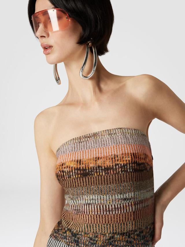 Lamé viscose bustier mini-dress Multicoloured | Missoni Product Image