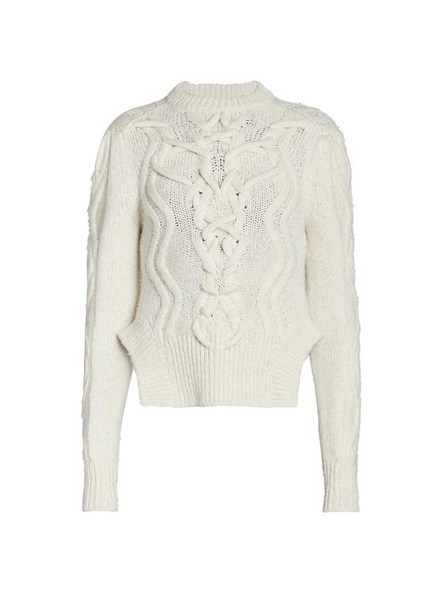 Womens Elvy Alpaca-Blend Cable-Knit Sweater Product Image