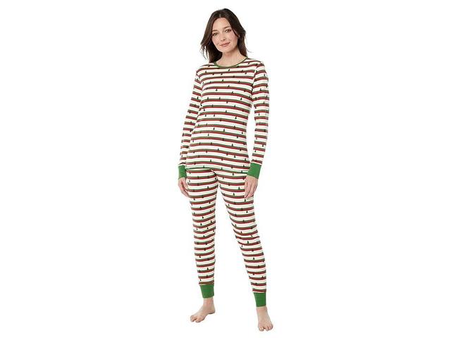 Hatley Silhouette Pines Organic Cotton Pajama Set (White) Women's Pajama Sets Product Image