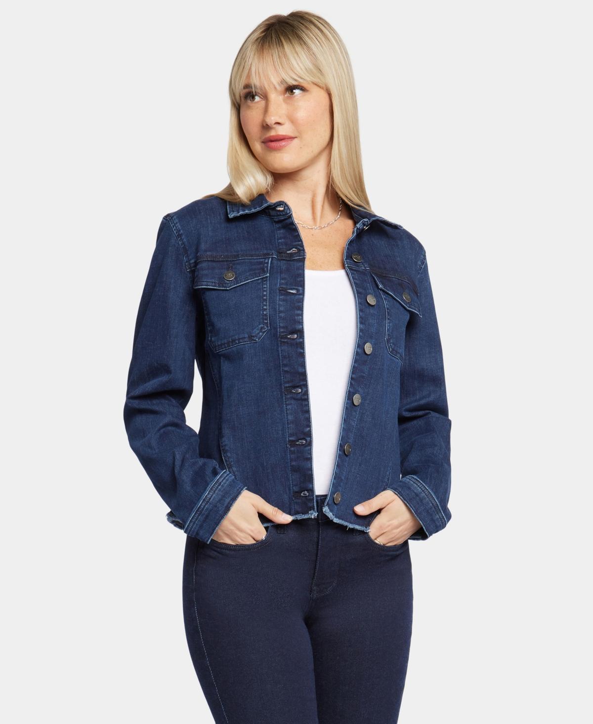 Nydj Womens Frayed Hem Denim Jacket Product Image