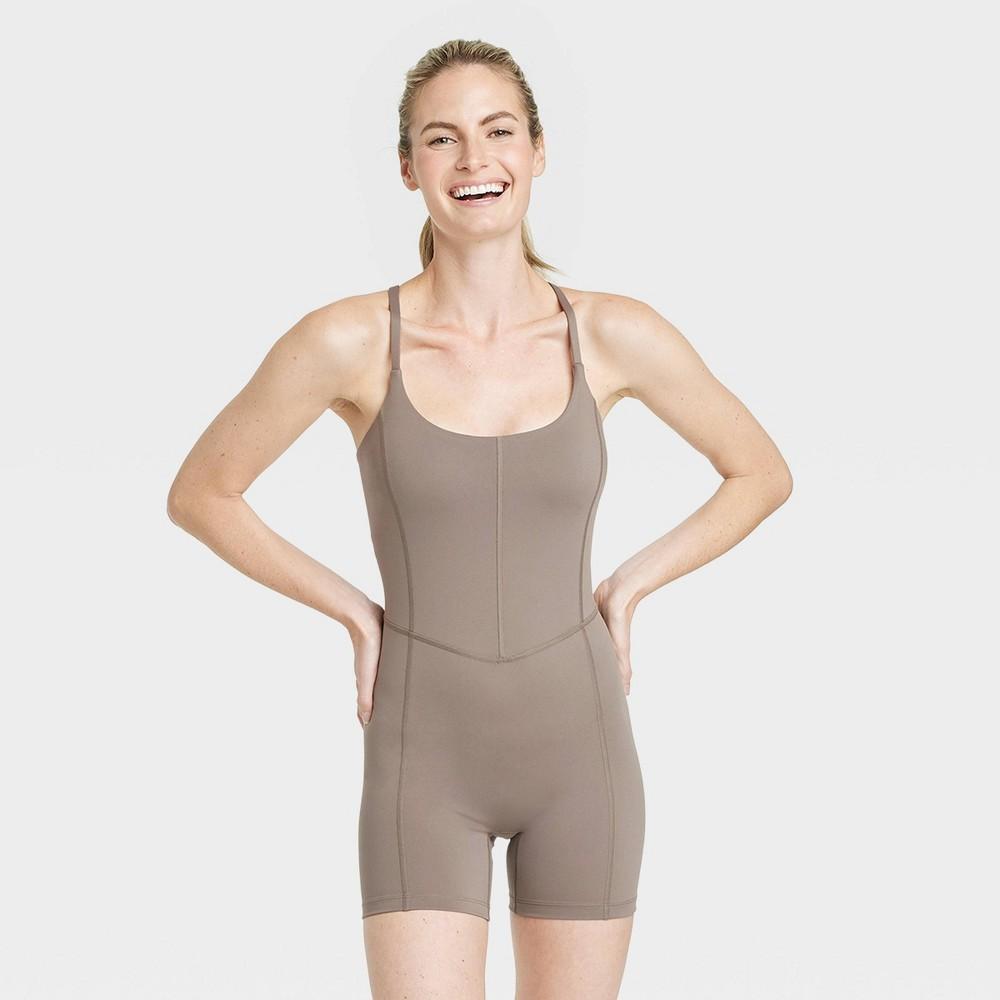 Womens Brushed Sculpt Short Bodysuit - All In Motion Taupe XXL Product Image