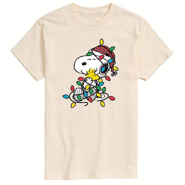 Big & Tall Peanuts Christmas Lights Tee, Mens Product Image