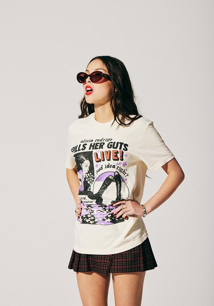 OR spills her GUTS live t-shirt in ivory Product Image