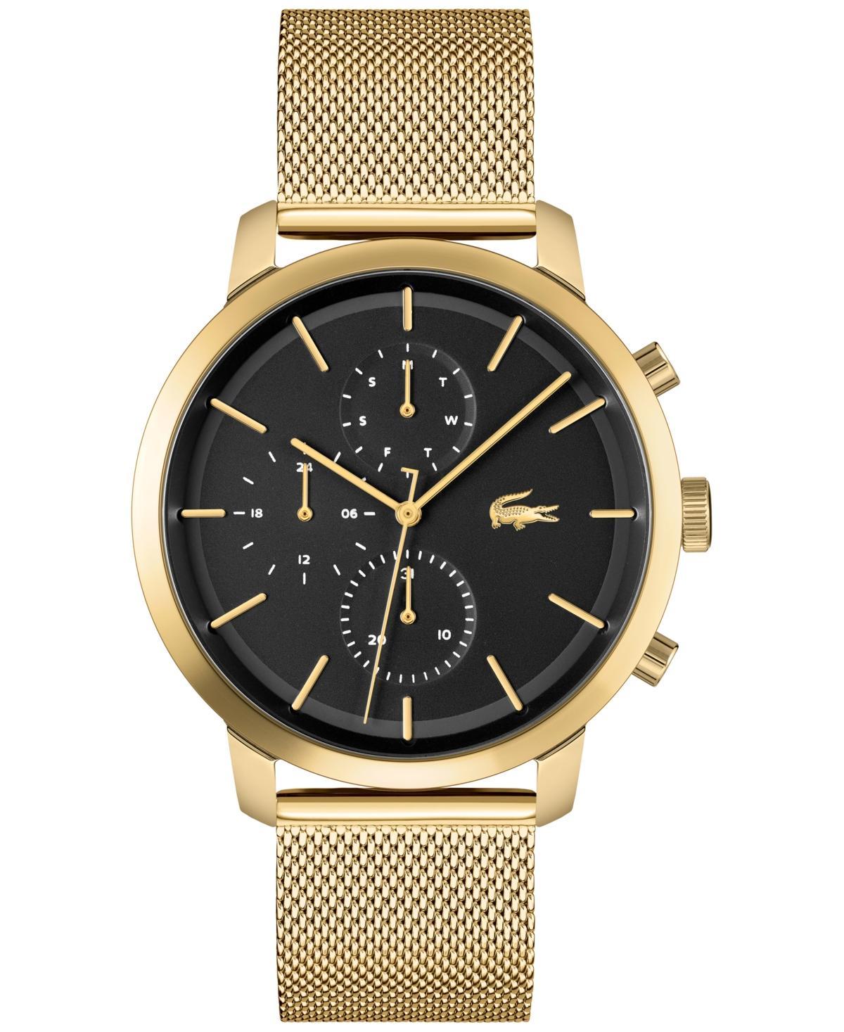 Lacoste Mens Replay Gold-Tone Mesh Bracelet Watch 44mm Product Image